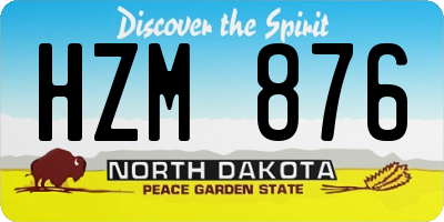 ND license plate HZM876