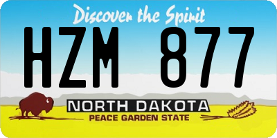 ND license plate HZM877