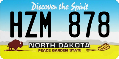 ND license plate HZM878