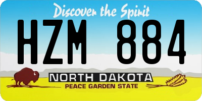 ND license plate HZM884