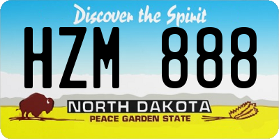 ND license plate HZM888