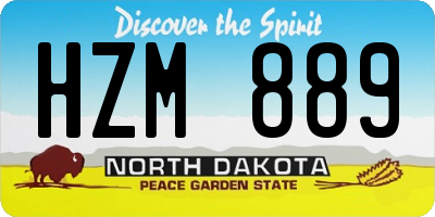 ND license plate HZM889
