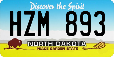 ND license plate HZM893