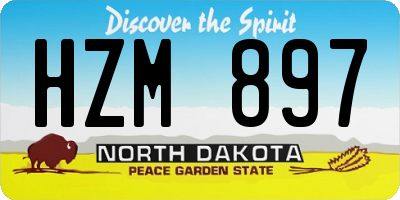 ND license plate HZM897