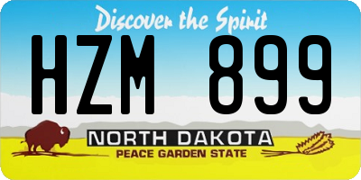 ND license plate HZM899