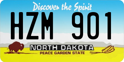 ND license plate HZM901