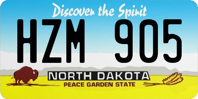 ND license plate HZM905