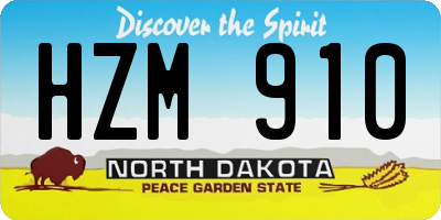 ND license plate HZM910