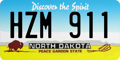 ND license plate HZM911