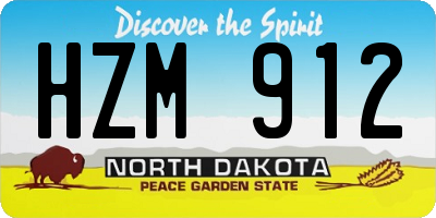 ND license plate HZM912