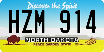 ND license plate HZM914