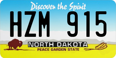 ND license plate HZM915
