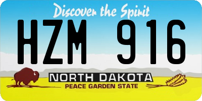 ND license plate HZM916