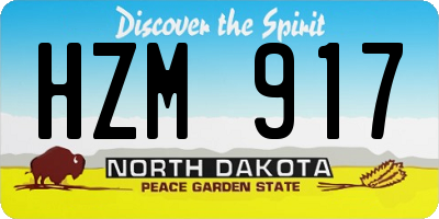 ND license plate HZM917