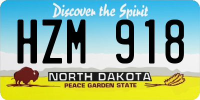 ND license plate HZM918