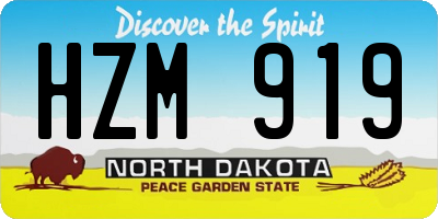 ND license plate HZM919