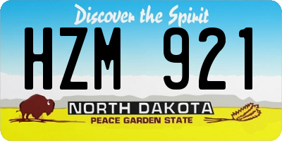 ND license plate HZM921