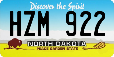 ND license plate HZM922