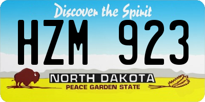 ND license plate HZM923