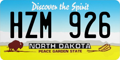 ND license plate HZM926