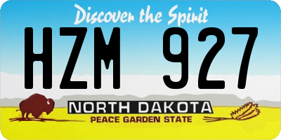 ND license plate HZM927