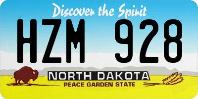 ND license plate HZM928