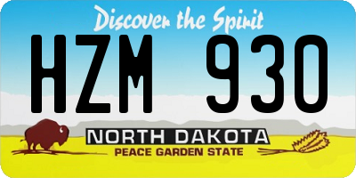 ND license plate HZM930