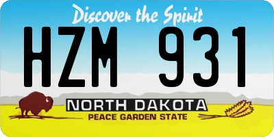 ND license plate HZM931