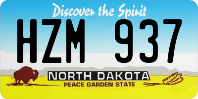 ND license plate HZM937