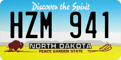 ND license plate HZM941
