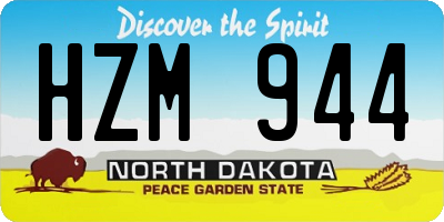 ND license plate HZM944