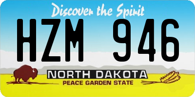 ND license plate HZM946