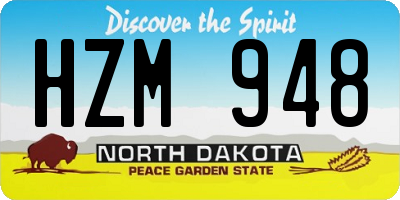 ND license plate HZM948