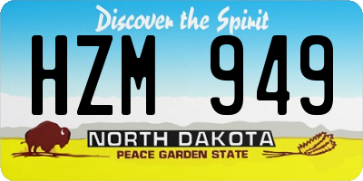 ND license plate HZM949