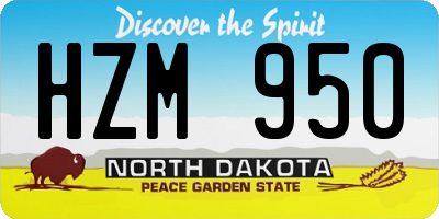 ND license plate HZM950