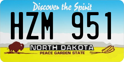 ND license plate HZM951