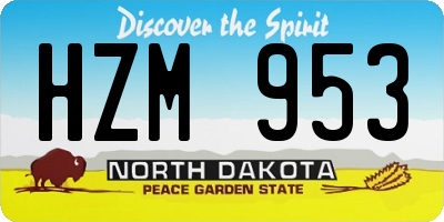 ND license plate HZM953