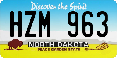 ND license plate HZM963