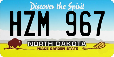 ND license plate HZM967