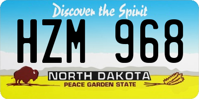 ND license plate HZM968