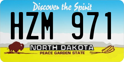 ND license plate HZM971