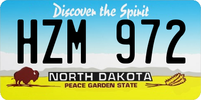 ND license plate HZM972