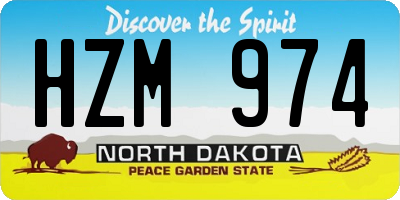 ND license plate HZM974