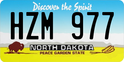 ND license plate HZM977