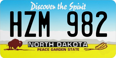 ND license plate HZM982