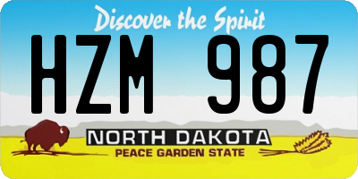 ND license plate HZM987