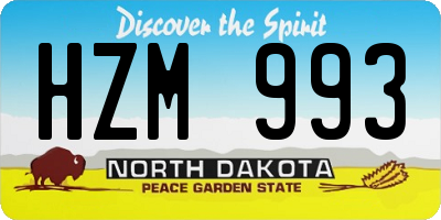 ND license plate HZM993