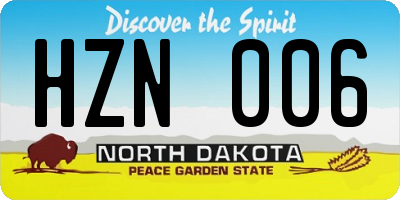 ND license plate HZN006