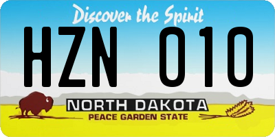 ND license plate HZN010