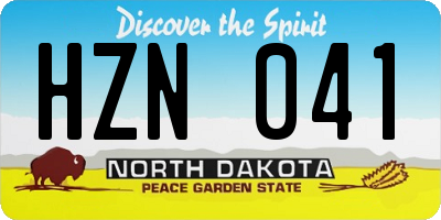ND license plate HZN041